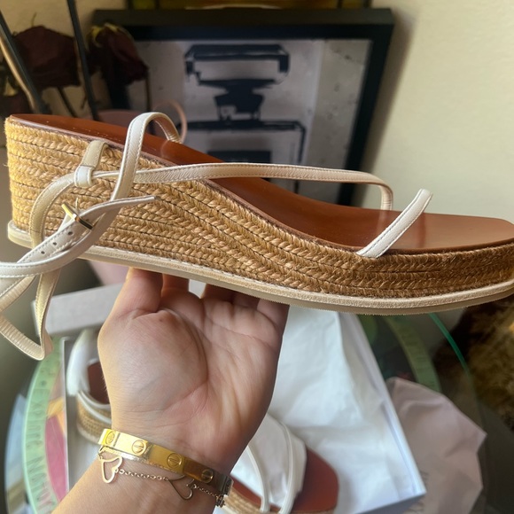 SALE🤍JIMMY CHOO latte drive 60 espadrilles heeled sandals 💞 - Picture 9 of 14